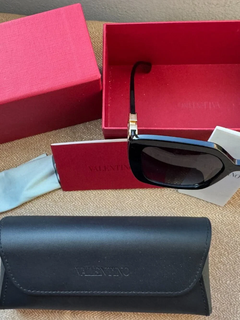V Logo Signature Square Beautiful Valentino Sunglasses Orignal Box and Tags